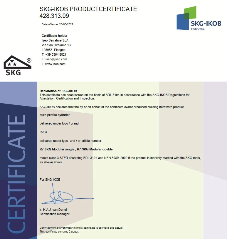 Modulowa wkladka R7 Extra - Certyfikat SKG